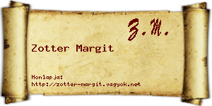 Zotter Margit névjegykártya